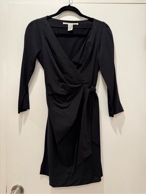 DVF Black Faux Wrap Dress Alice Olivia Ralph Lauren Nordstrom Maje Sandro Theory